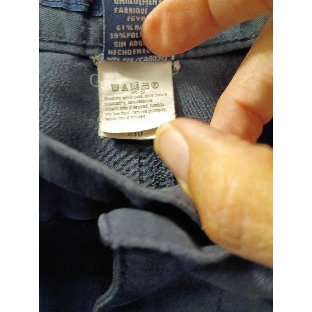Chaps Golf Shorts Mens 40 Blue Pleated Chino Golf Classic Fit Casual Rayon Blend